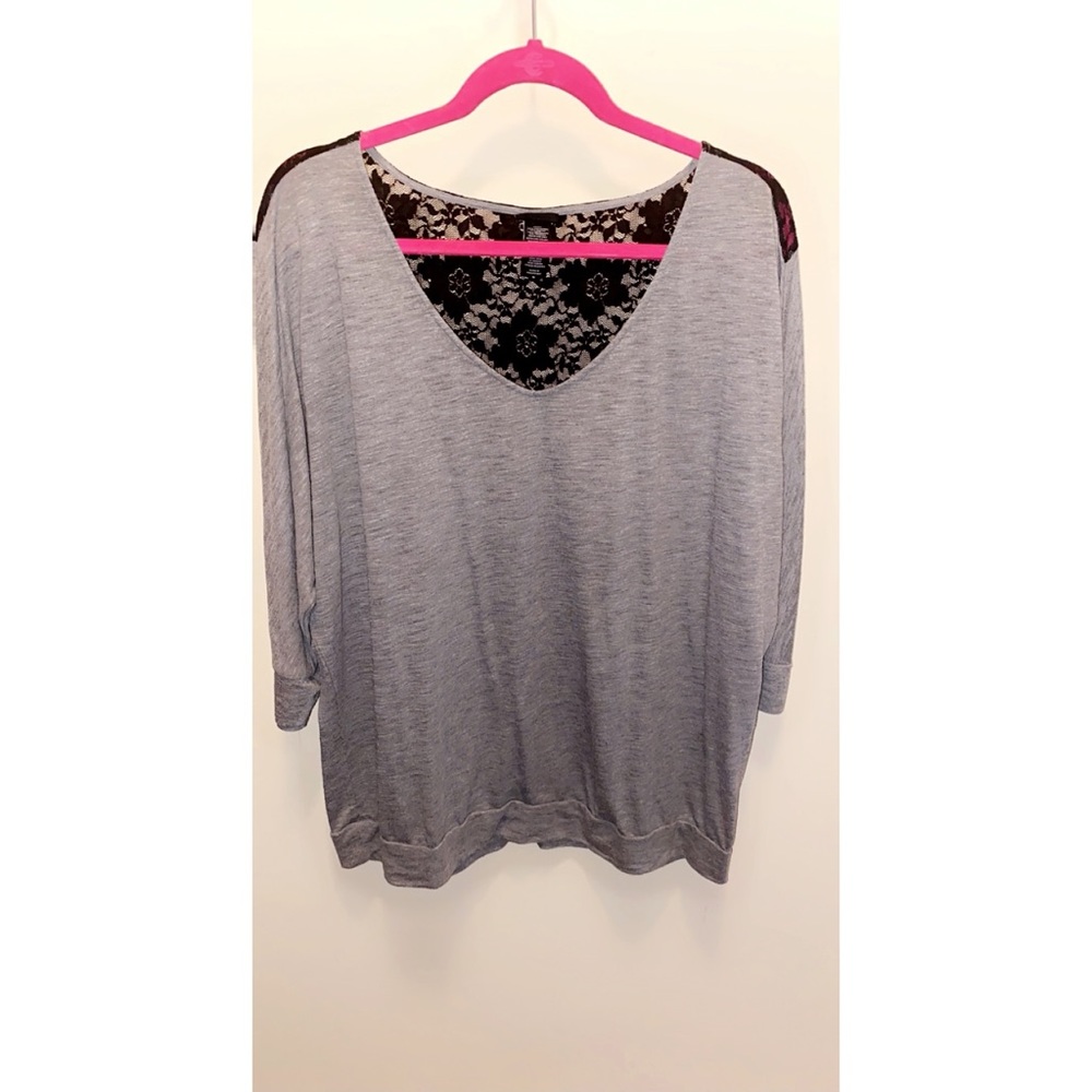 Torrid size 2 gray back lace top